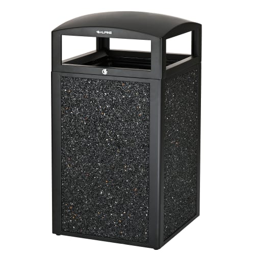 Alpine Industries 40 Gallon All-Weather Trash Can With Grey Stone Panels